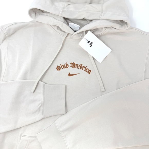 Nike Other - Nike Club America Hoodie Mens Large Sail White Brown Embroidered FQ5283-104 NEW